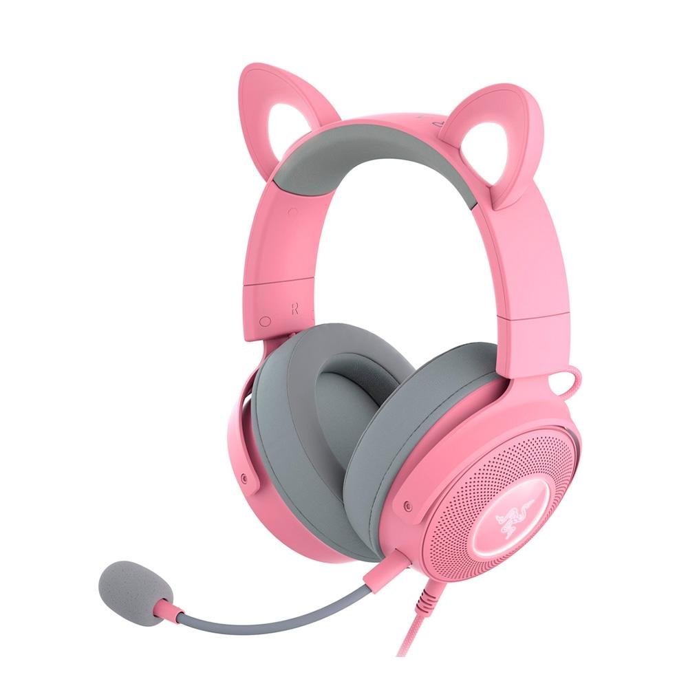 Headset Gamer Razer Kraken Kitty V2 Pro Quartz Edition, Chroma RGB, Som Surround 7.1, Drivers 50mm, USB, PC e Console - RZ04-04510200-R3U1
