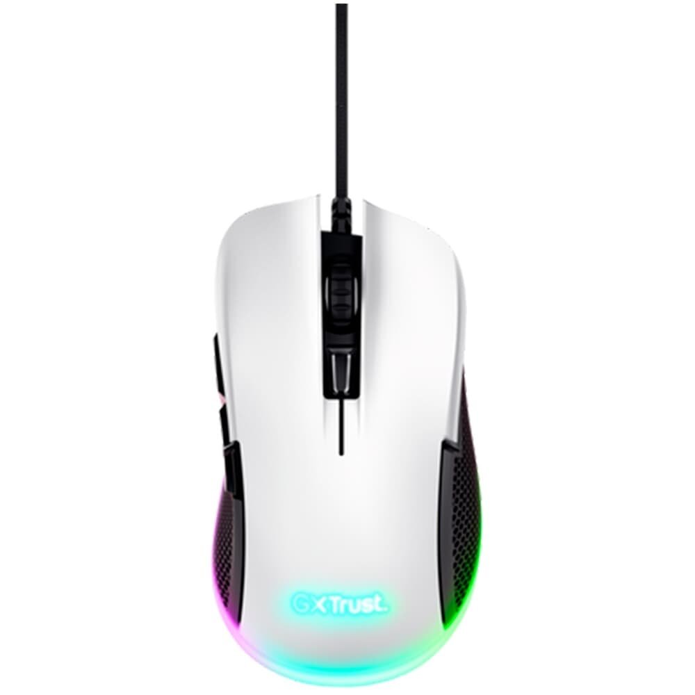 Mouse Gamer GXTrust 922W Ybar RGB, 6 Botões, 7200 DPI, USB, Branco - 24730