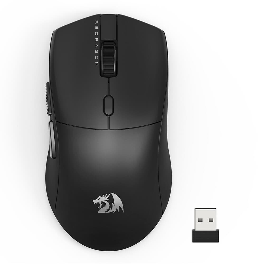Mouse Gamer Sem Fio Redragon Neva Pro, 26000 DPI, Ambidestro, 1000Hz, USB Tipo-C, Bluetooth, USB 2.4 GHz, Preto - M815-PRO