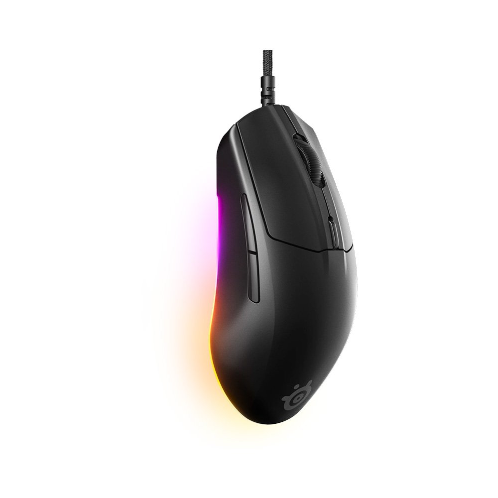 Mouse Gamer SteelSeries Rival 3 Gen 2, 8.5K DPI, RGB, Super Mesh Paracord, 60M Clicks, Preto - 62513