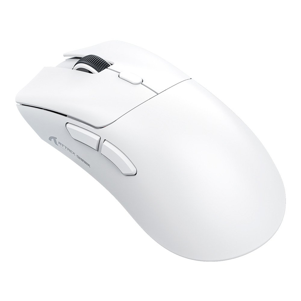 Mouse Gamer sem Fio Attack Shark R1 Ultraleve e design Ergonômico, Tri-Mode, 18.000 DPI, Sensor Óptico PAW3311, 6 Botões - Branco