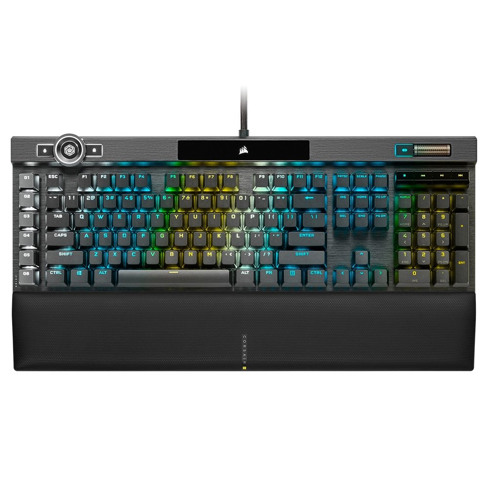 Teclado Óptico-Mecânico Gamer Corsair K100 RGB, Switch OPX,  US - CH-912A01A-NA