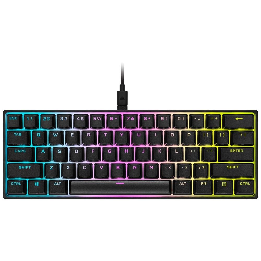 Teclado Mecânico Gamer Corsair K65 Mini, RGB, USB, Switch Cherry MX Speed, Compacto, US, Preto - CH-9194014-NA