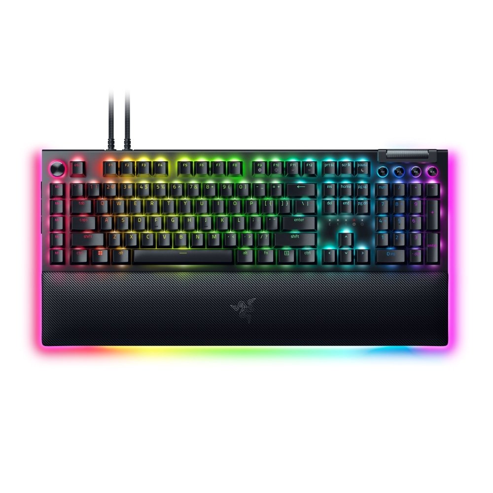Teclado Gamer Mecânico Razer Blackwidow V4 PRO, com Fio, Chroma RGB, Switch Yellow, Layout US - RZ03-04681900