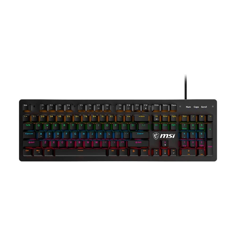 Teclado Mecânico Gamer MSI Forge GK300, RGB, Switch Blue, anti-ghosting, US, Preto - S11-04US20P-HH9