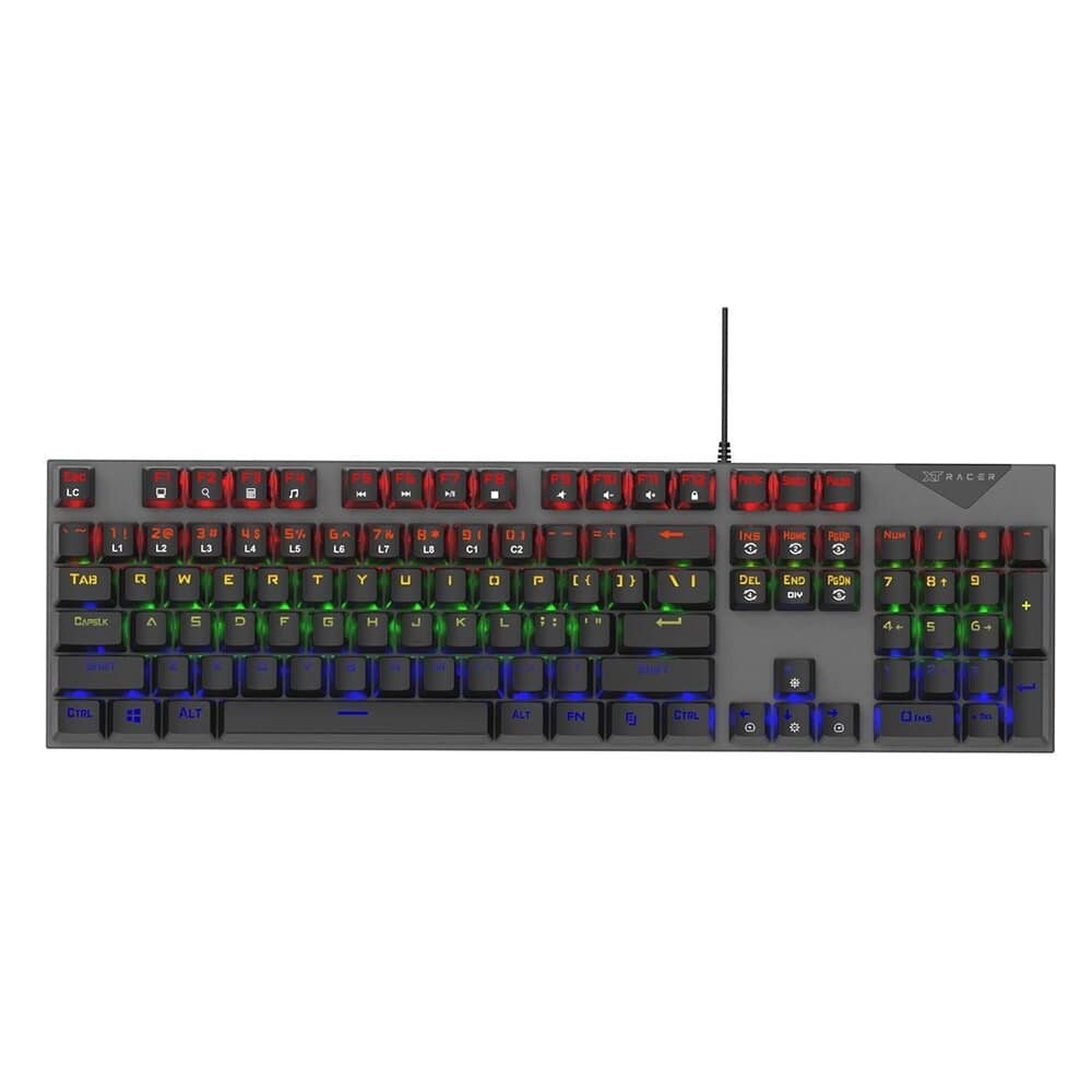 Teclado Gamer XT Racer Expert XTK-110, RGB, Anti-Ghosting, Switches MX Vermelho, ABNT2, Profissional, Preto - XTK-110