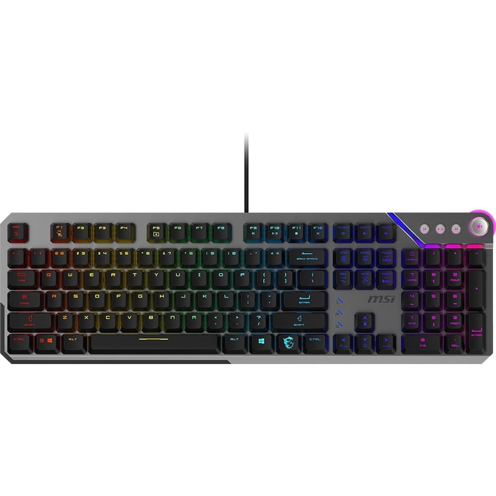 Teclado Mecânico Gamer MSI Strike 600, RGB, Switch Silencioso, USB 2.0, US, Preto - STRIKE600