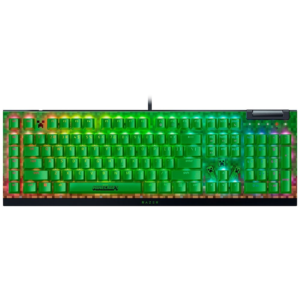 Teclado Mecânico Gamer Razer BlackWidow V4 X, Chroma RGB, Switch Green, Minecraft Edition, Layout US - RZ03-04704100-R3M1