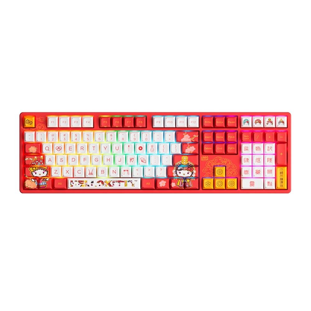Teclado Mecânico Gamer Akko, RGB, Switch Princess Linear, Keycaps JDA, 5108S, Hello Kitty - 6925758618229