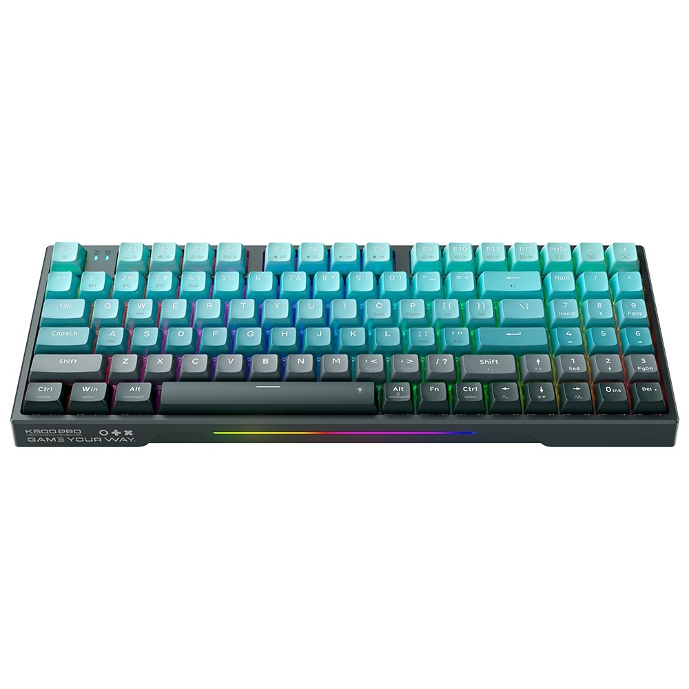Teclado Mecânico Gamer Machenike K500F-B94W, RGB Switch GR Silver, Tri-Mode Gasket Mount 96%, Verde - JJ02GZ00D