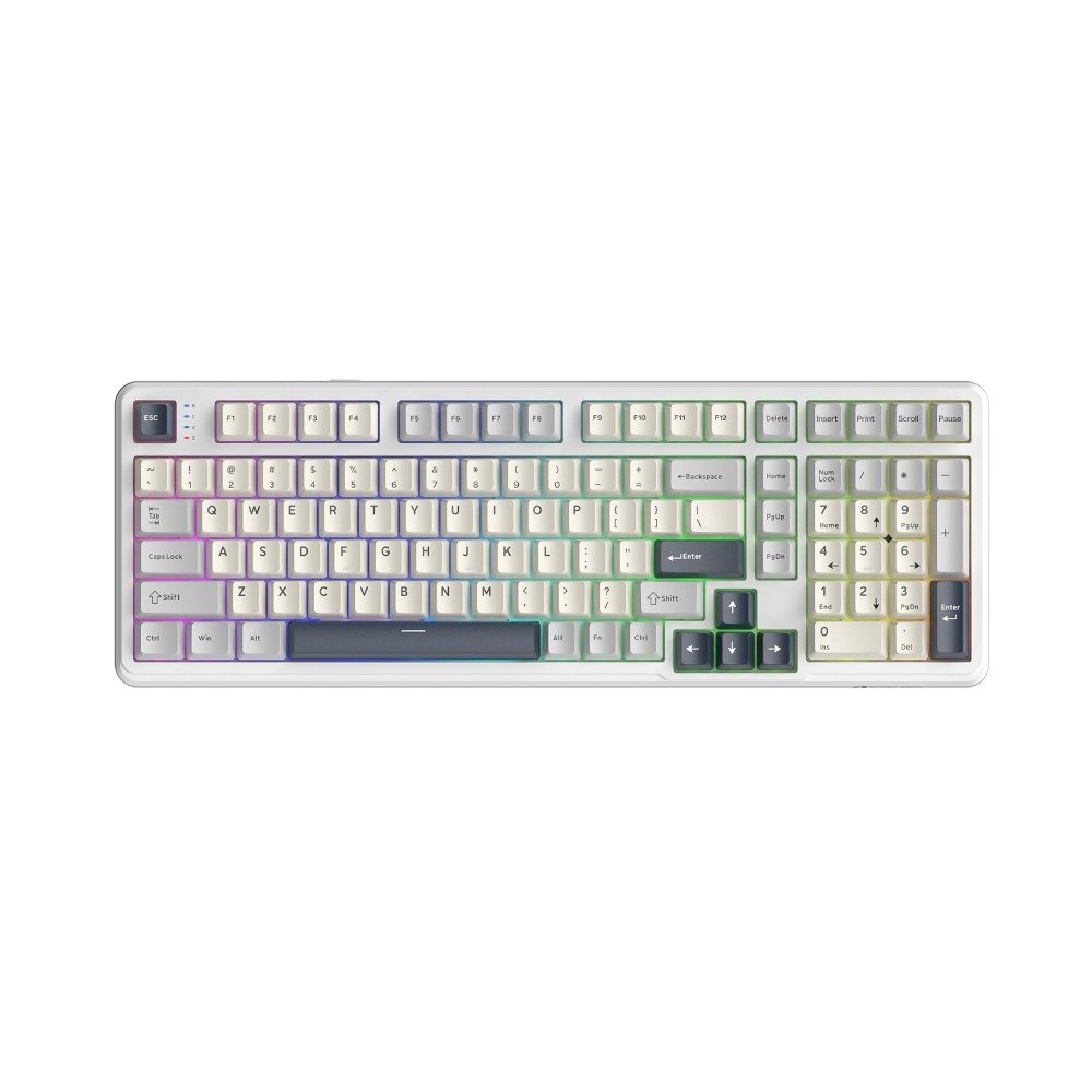 Teclado Mecânico Gamer Sem Fio Attack Shark X98, RGB, Tri-Mode, Starlight White - X98 Starlight White