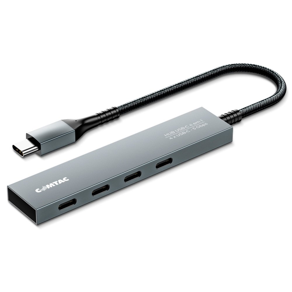 HUB Comtac USB-C, para 4x USB-C 3.2 Gen 1, Alumínio - 20129482