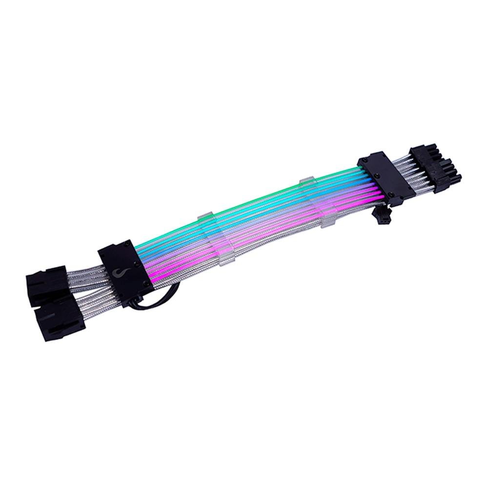 Cabo Extensor de Fonte Sleeved Rise Mode Aura, 2x 6+2p PCIe GPU, ARGB, Preto - RM-SLV-02-FB-ARGB