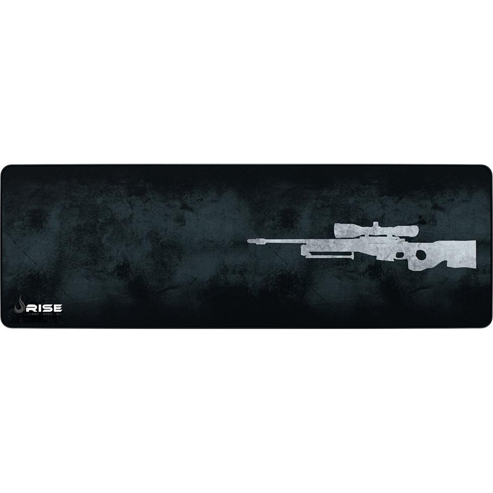 Mousepad Gamer Rise Mode Speed, Sniper, Estendido (900x300mm), Cinza, Borda Costurada - RG-MP-06-SPG