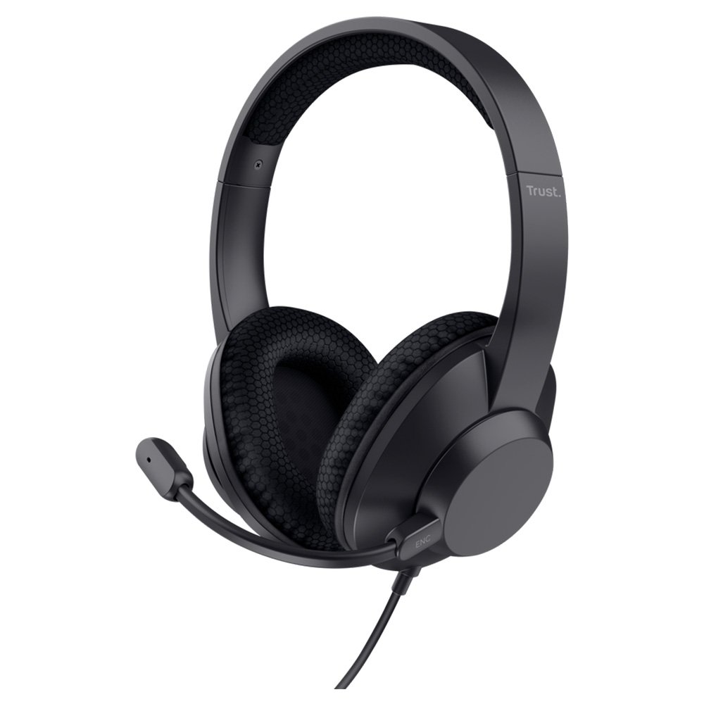Headset Trust Ayda Max, Conexão USB, com Cancelamento de Ruído (ENC), Preto - 25462