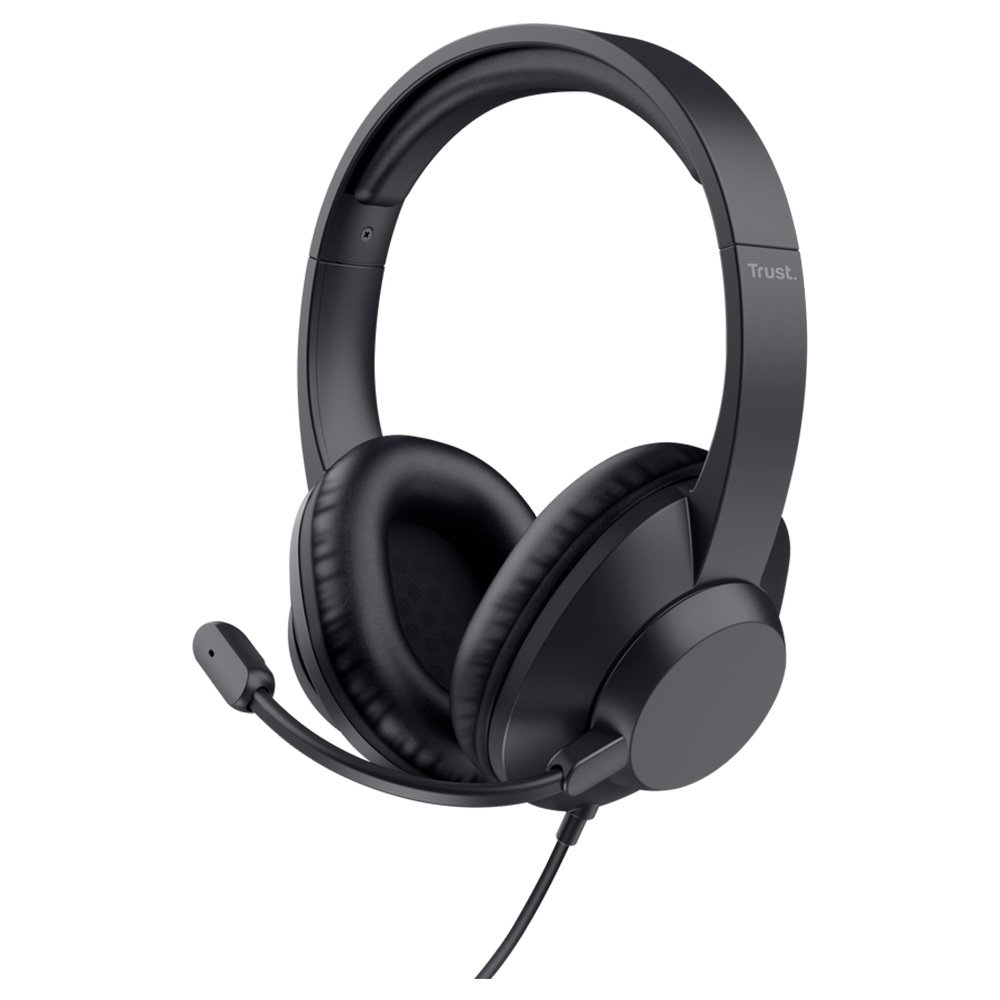 Headset Trust Ayda Max, Conexão USB, com Microfone, Preto - 25461