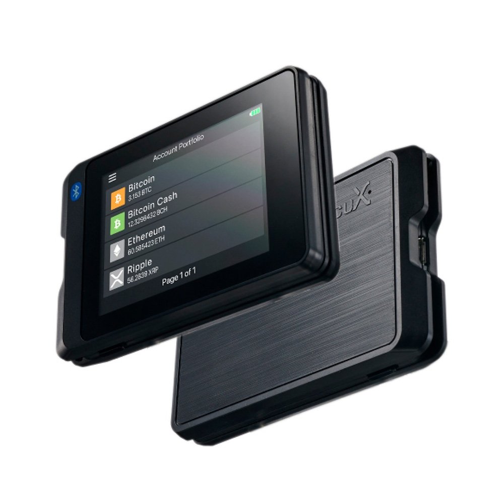 Carteira de Criptomoedas SecuX W20C-PLUS, USB, Bluetooth, Tela LCD, Inclui 2 Placas de Recuperação X-SEED, Preto - 98-011-010100