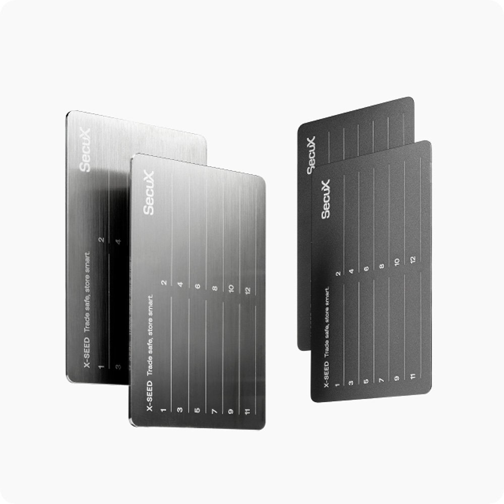 Placa de Recuperação SecuX X-SEED PLUS, Alumínio Aeroespacial, Backup de 24 Palavras, Resistente a Fogo e Água, Prata - 98-100-000200