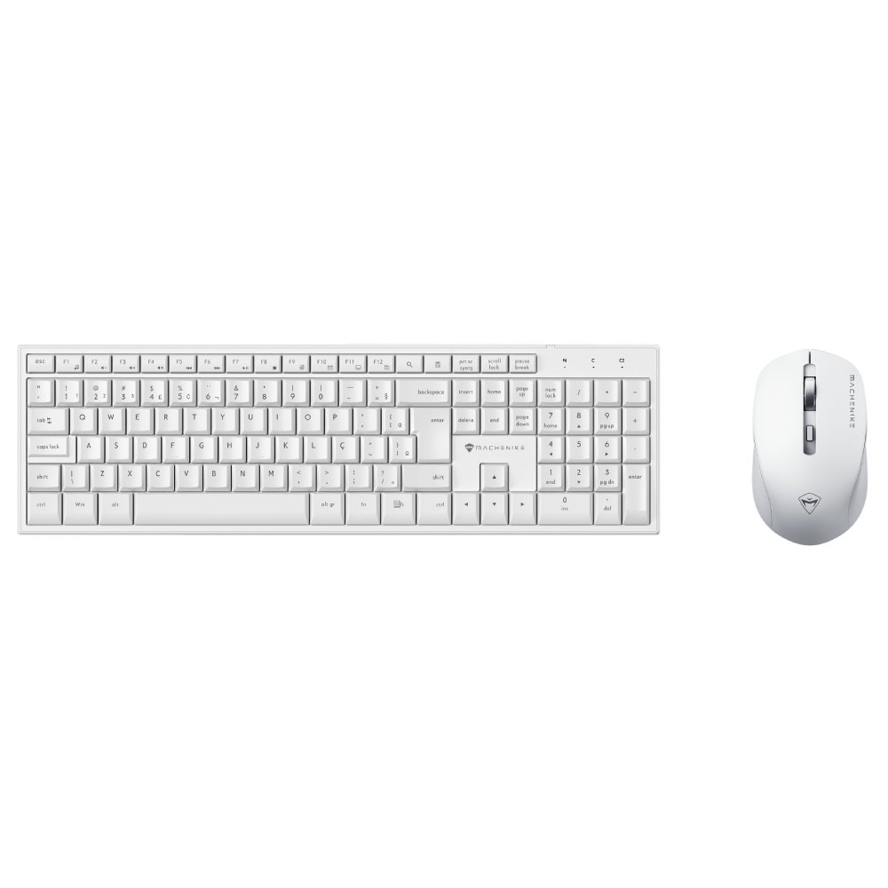 Kit Office Sem Fio Machenike Teclado K120, Mouse M610, 1600 DPI, 5 Botões, Branco - JJ02GM00J