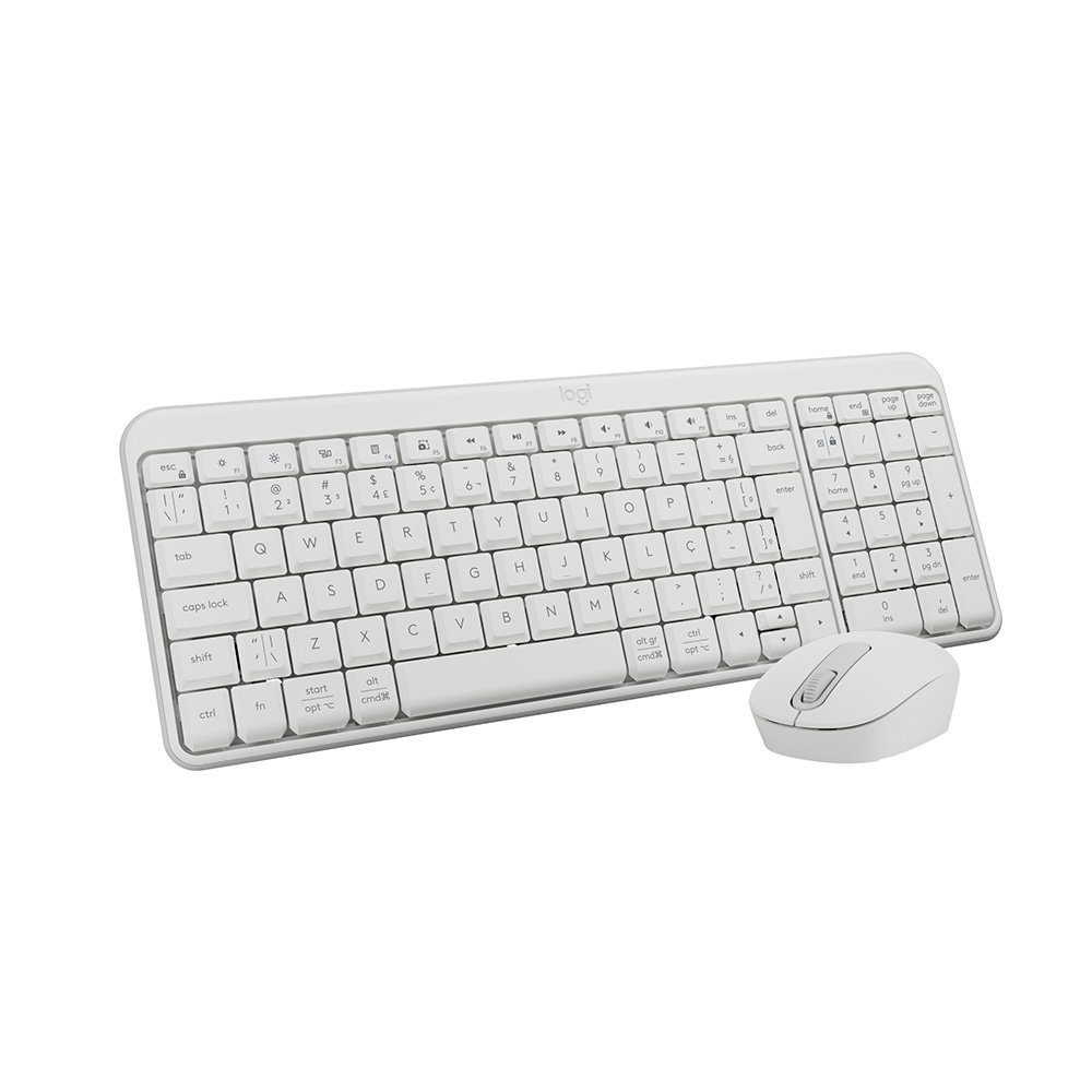 Kit Teclado e Mouse Sem Fio Logitech MK250 Compacto, Mouse Ambidestro, Bluetooth, ABNT2, Compatível PC e Mac, Branco - 920-013517