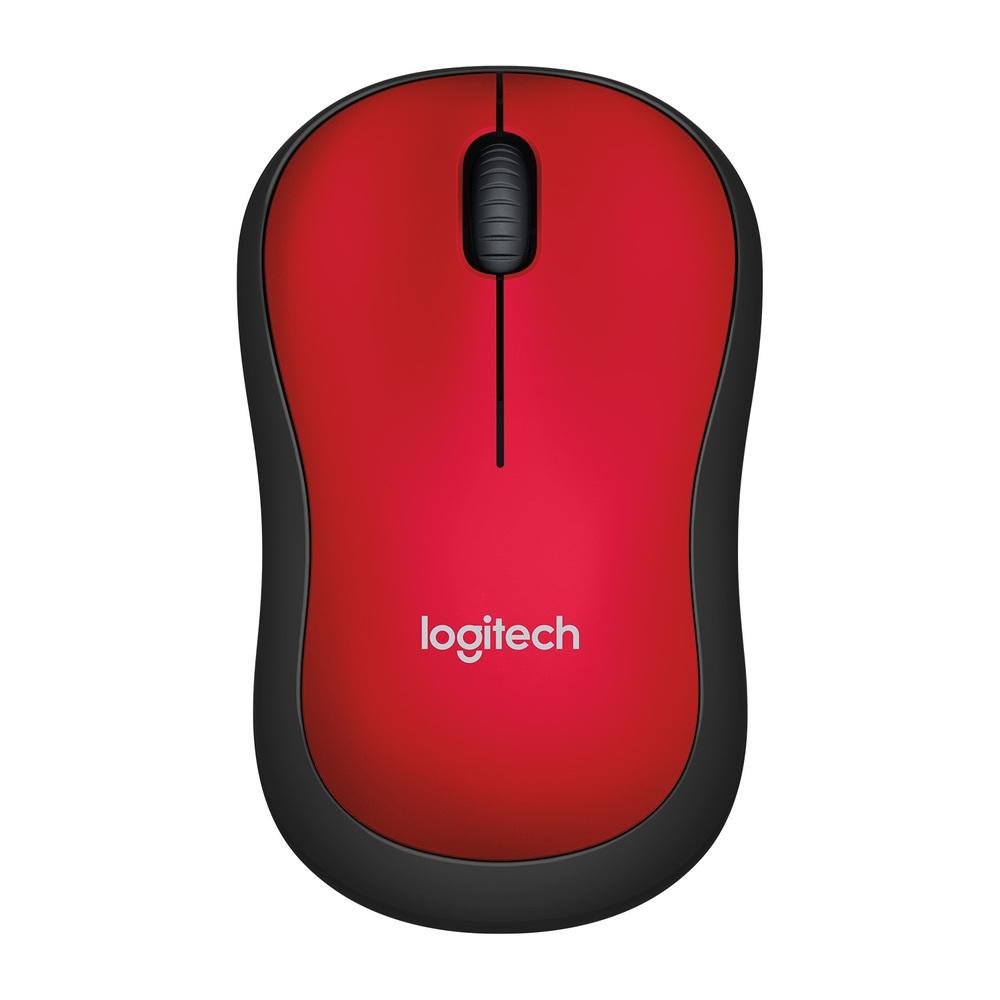Mouse sem fio Logitech M185 com Design Ambidestro Compacto, Conexão USB e Pilha Inclusa, Vermelho - 910-003635