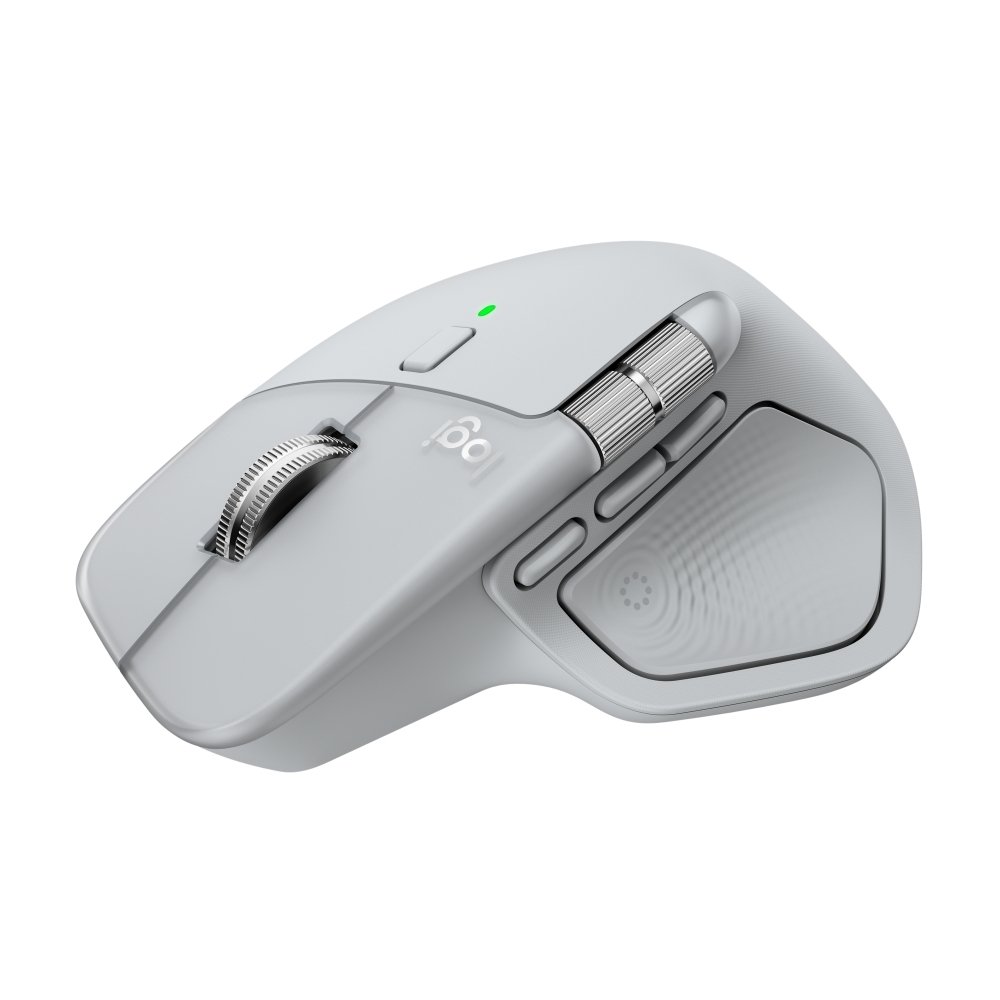 Mouse Sem Fio Logitech MX Master 4, Sensação Tátil do Haptic Feedback, USB-C, Bluetooth,Cinza Claro - 910-007566