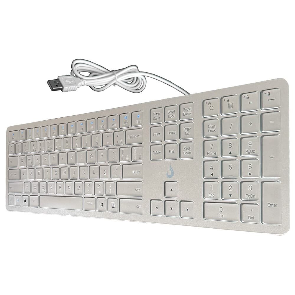 Teclado Slim Rise Mode, USB, Prata - RM-TS-FS