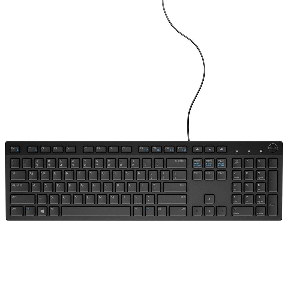 Teclado Multimídia Dell, ABNT2, Preto - KB216