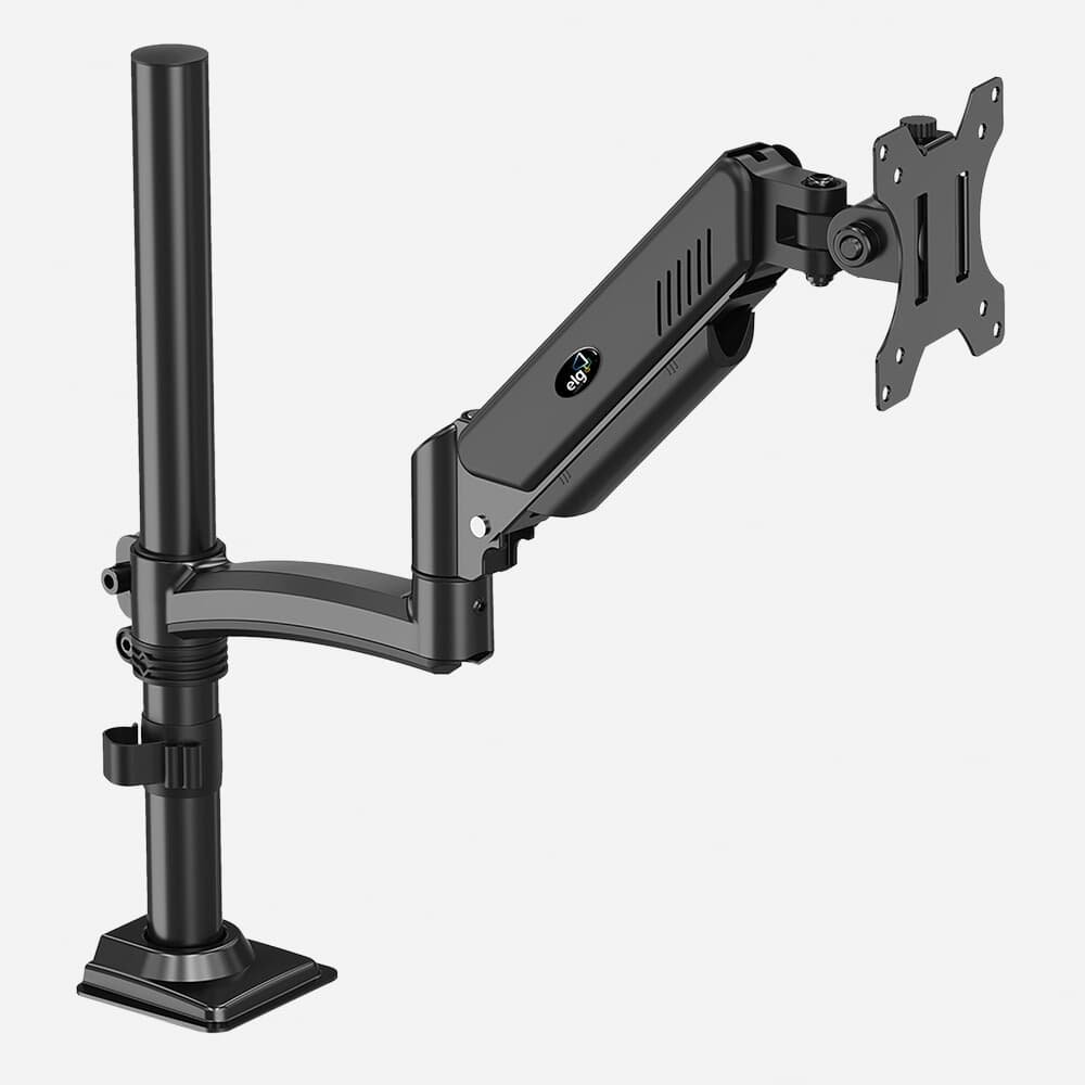 Suporte Tipo Torre Multiarticulado de Mesa ELG, 17"" A 35"", com Pistão a Gás, Ergonômico, Preto - FH80l