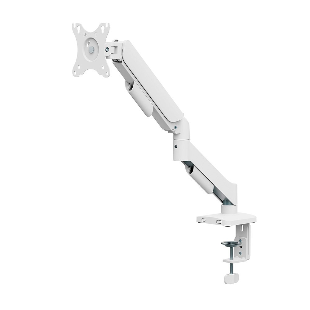 Suporte de Mesa Articulado Bluecase Ergo Flexy para Monitor, 17" a 32", com Portas USB, Suspensão Mecânica, Até 9kg, Branco - BSMTS01U-1WBX