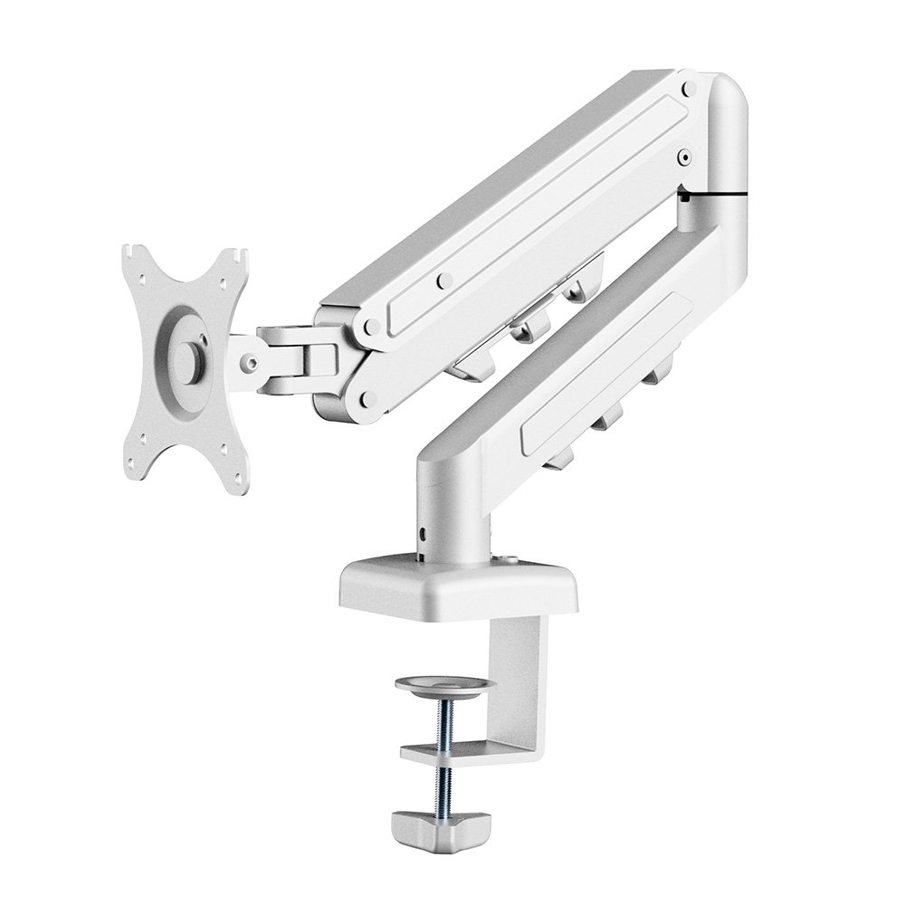 Suporte de Mesa Articulado para Monitor de 17" a 32" FlexiSpot F5, Ajustes com Pistão a Gás, VESA, Branco - F5W