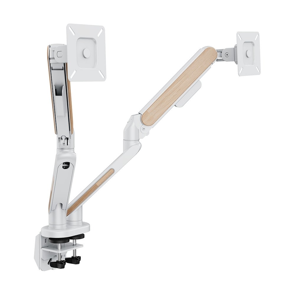 Suporte de Mesa Articulado para 2 Monitores de 17" a 39" FlexiSpot M9D, Ajustes com Pistão a Gás, VESA, Branco - M9D-WO