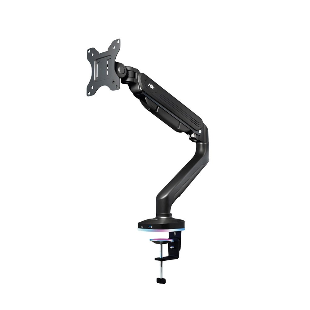 Suporte de Mesa Articulado para Monitor de 17" a 49" PIX, com Pistão a Gás, Preto - PX-GA49-S