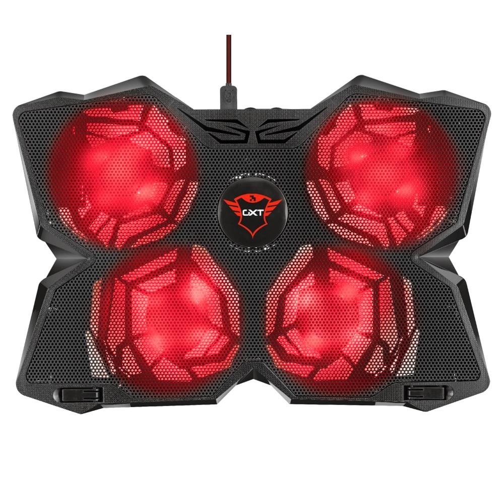 Suporte para Notebook GXTrust 278 Yozu, Até 17.3", com 4 Coolers e 4 Velocidades, LED, Preto - 20817