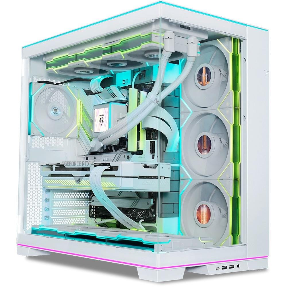 Gabinete Gamer Lian-Li O11 EVO RGB, Mid Tower, E-ATX, Lateral e Frente em Vidro Temperado, Branco - O11DERGBW WHITE