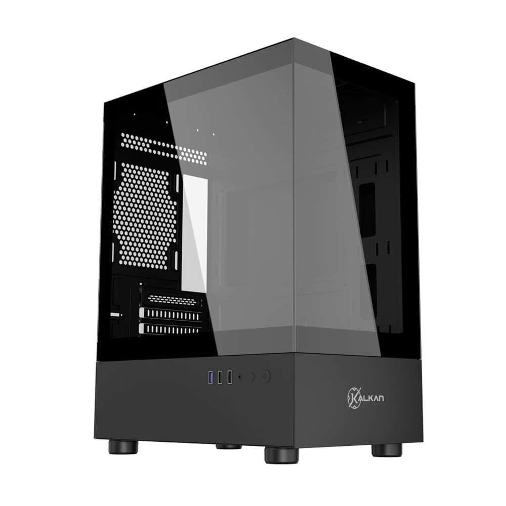 Gabinete Gamer Kalkan Avalon, Mid Tower, Lateral em Vidro, Micro ATX, Preto - KLK00036