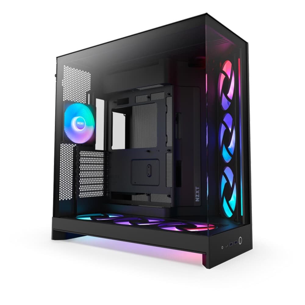 Gabinete Gamer NZXT H9 Flow RGB Plus (2025) Dual-Chamber, Mid Tower, ATX, Lateral em Vidro, Preto - CM-H92FB-P1