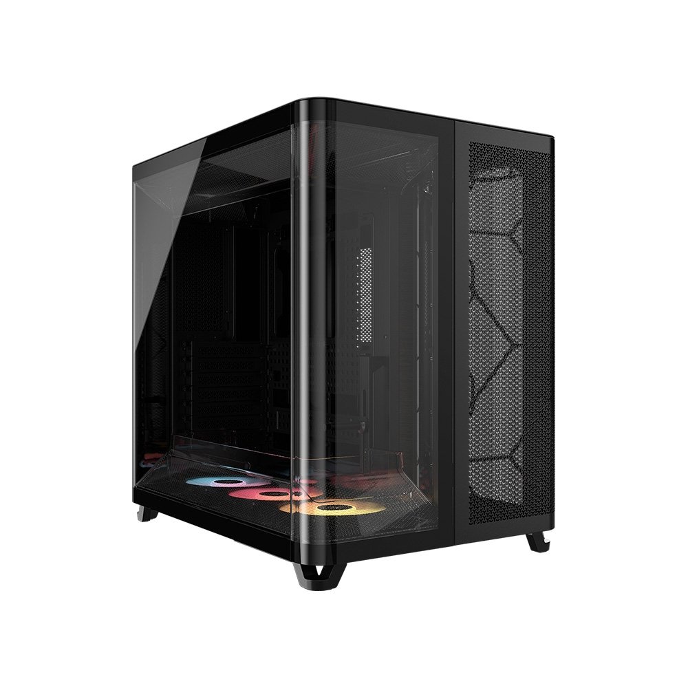 Gabinete Gamer Corsair AIR 5400, Mid-Tower, com 3 Fans RS-R ARGB, Lateral em Vidro, Preto - CC-9011318-WW