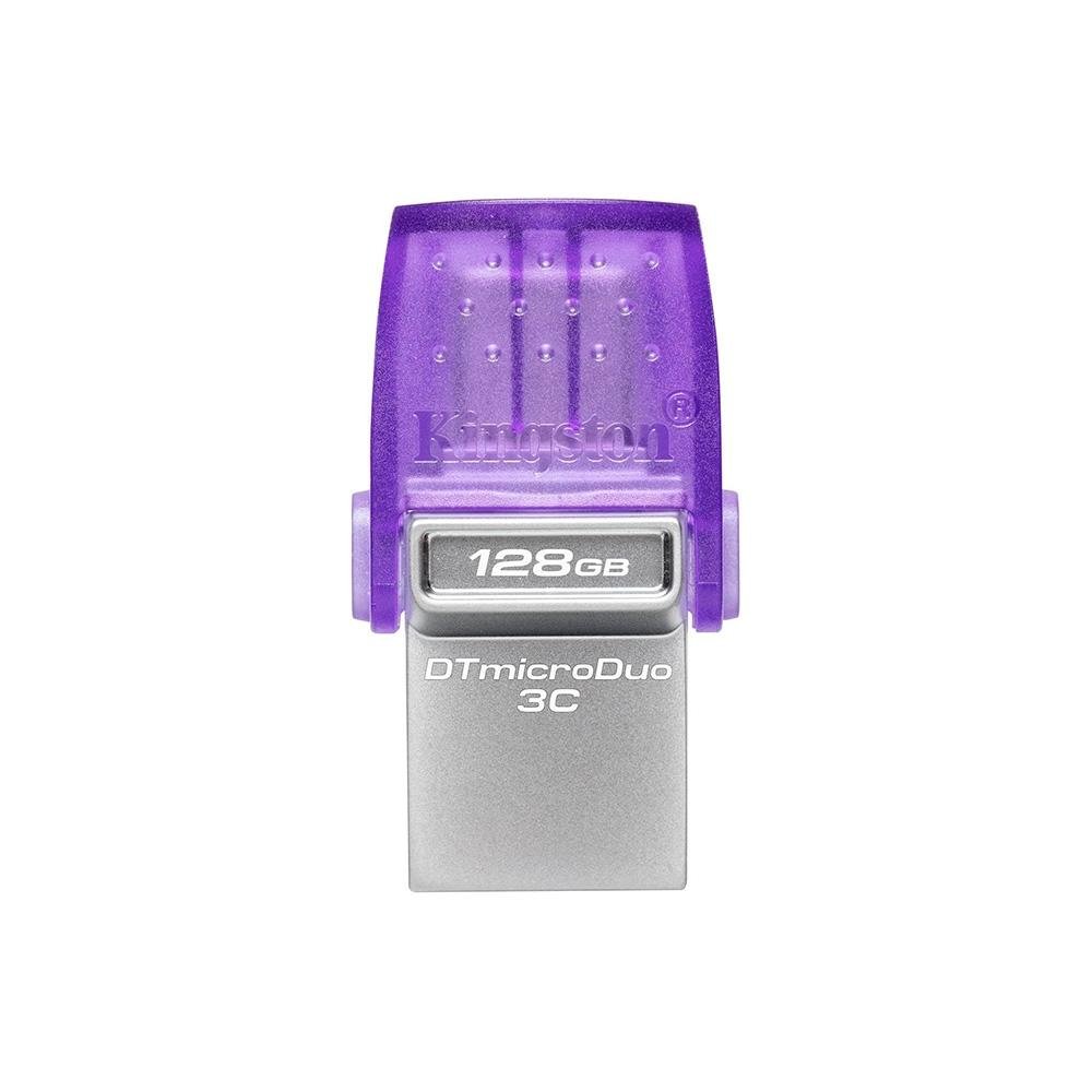Pen Drive 128GB Kingston DataTraveler microDuo 3C, USB-A/C 3.2 Gen 1, Leitura de 200MB/s - DTDUO3CG3/128GB