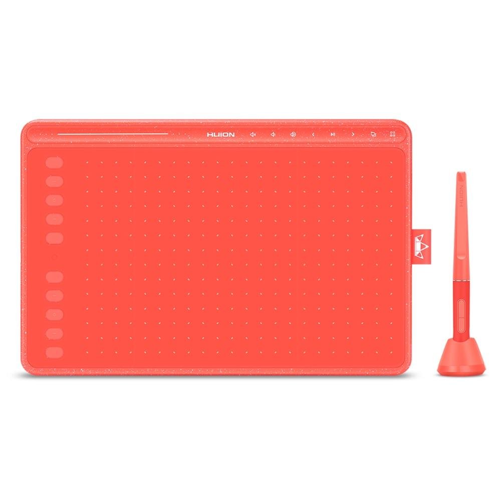 Mesa Digitalizadora Huion Inspiroy HS611, 8192 Níveis de Sensibilidade, USB-C, Vermelho Coral - HS 611 R
