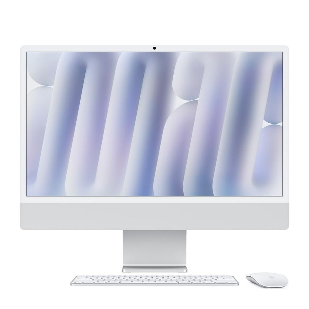 iMac Apple Tela Retina 24" 4.5K, Chip M4, CPU 8 Núcleos, GPU 8 Núcleos, Neural Engine de 16 núcleos, 16GB RAM, SSD 256GB, Prata - MWUC3BZ/A