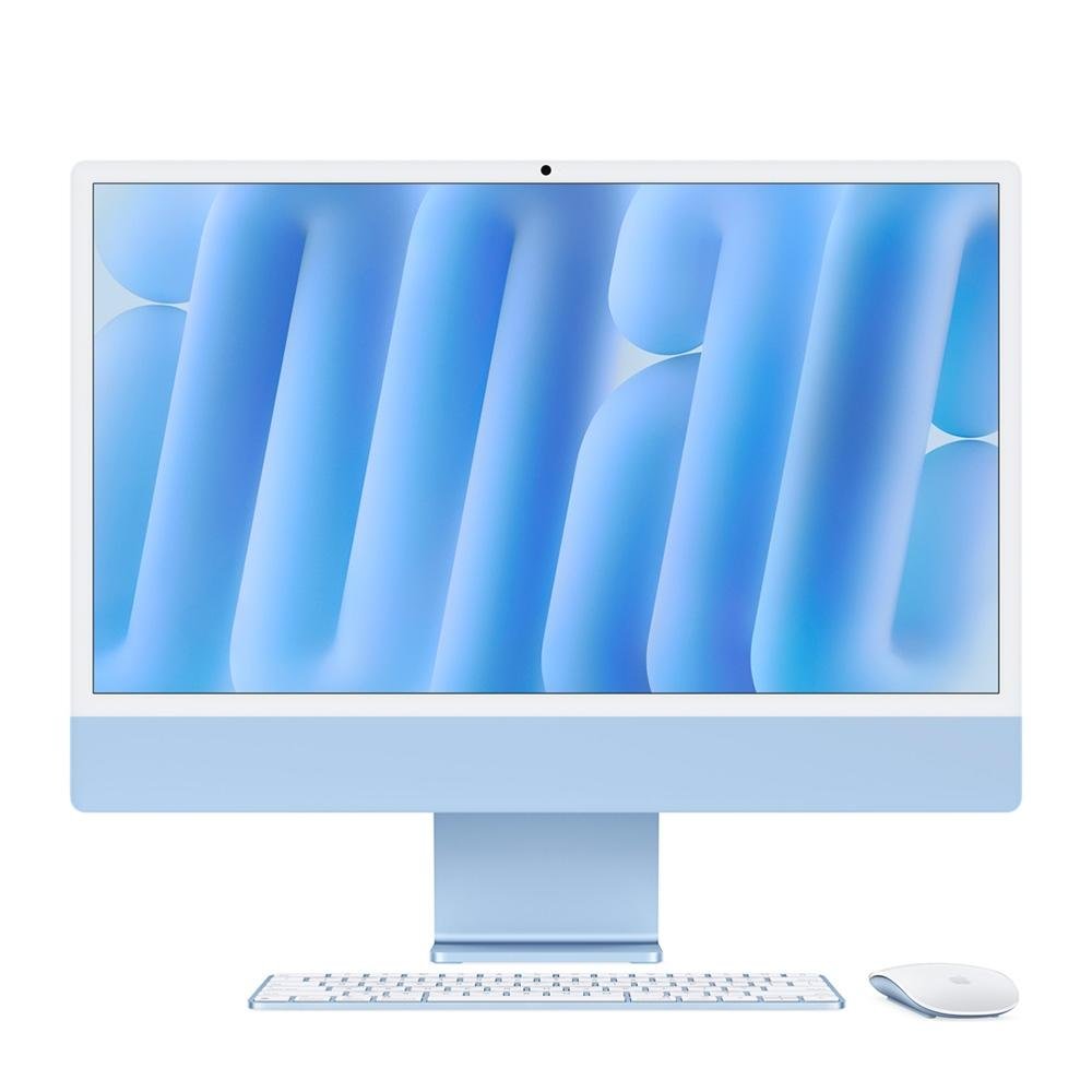 iMac Apple Tela Retina 24" 4.5K, Chip M4, CPU 8 Núcleos, GPU 8 Núcleos, Neural Engine de 16 núcleos, 16GB RAM, SSD 256GB, Azul - MWUF3BZ/A