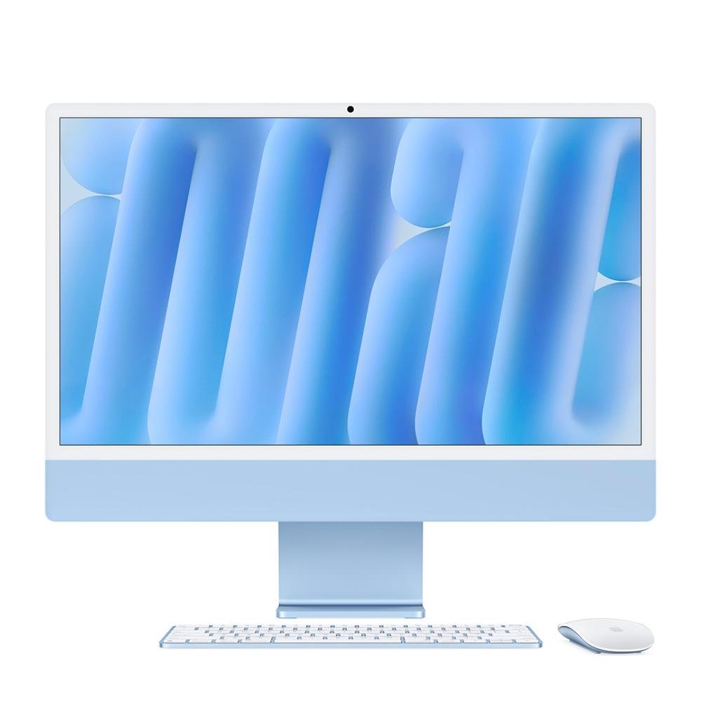 iMac Apple Tela Retina 24" 4.5K, Chip M4, CPU 10 Núcleos, GPU 10 Núcleos, Neural Engine de 16 Núcleos, 16GB RAM, 512GB SSD, Azul - MWV33BZ/A