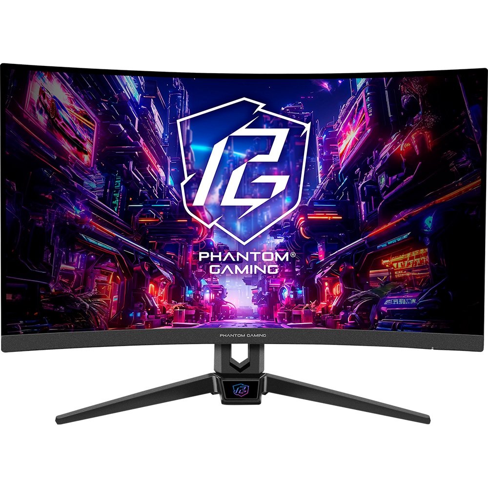 Monitor Gamer Curvo ASRock Phantom 27"", FHD, 280Hz, 1ms, VA, FreeSync Premium, DisplayPort e HDMI, Preto - PG27FRS1A