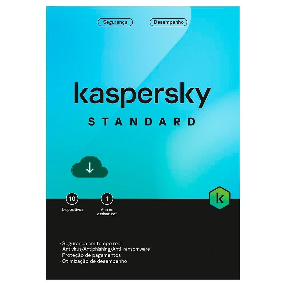 Kaspersky Antivírus Standard  10 Dispositivos 1 Ano, Digital para Download - KL1041KDKFS