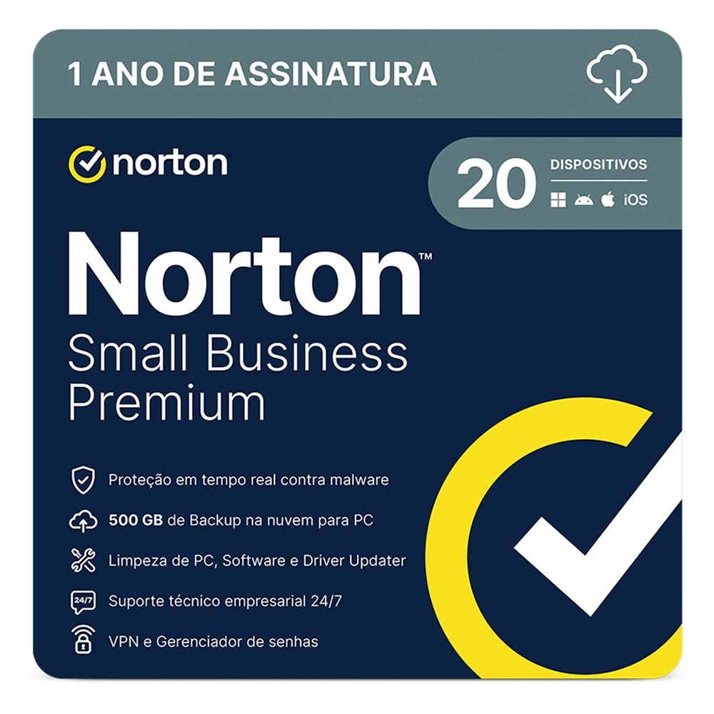 Norton Small Business Premium 500GB, 20 Dispositivos. 12M ESD - 21460295