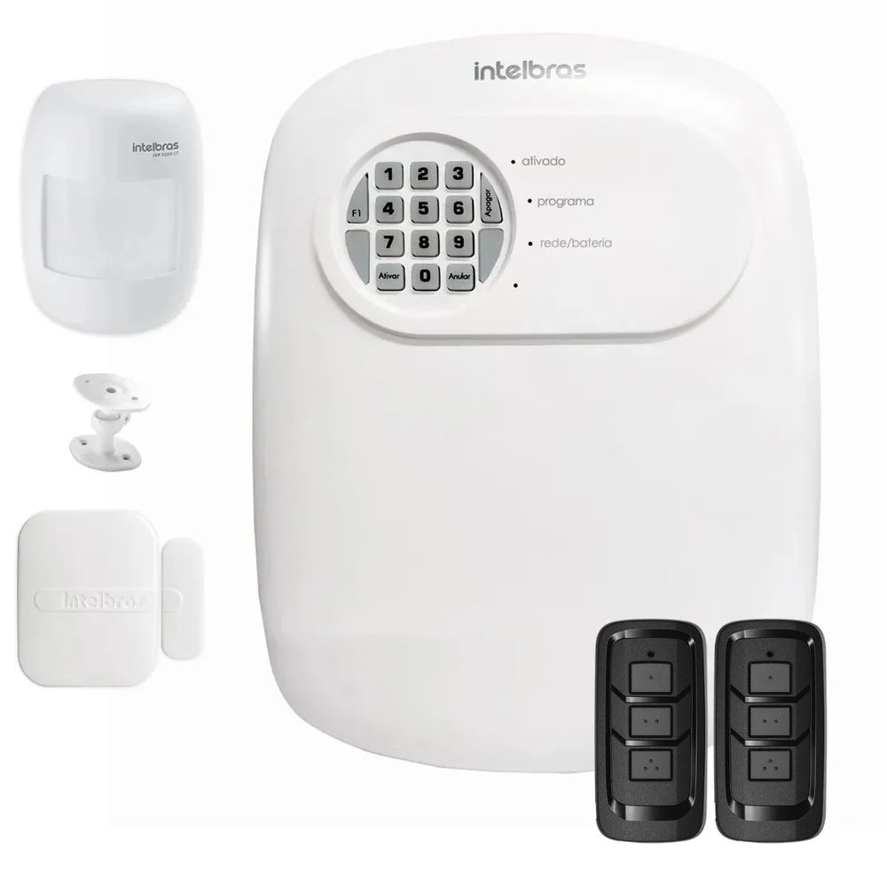 Kit Central De Alarme Anm 24 Net Intelbras Sensor Xas 4010 Smart Sensor Ivp 3000 Cf Alcance De 12mts