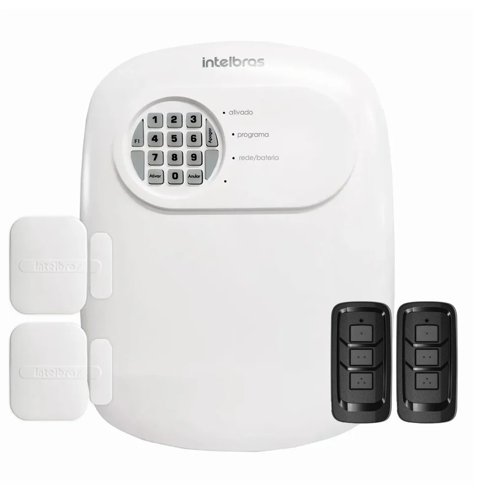 Kit Central De Alarme Anm 24 Net Intelbras 2 Sensores Magnético Abertura Porta Janela Xas 4010 Smart
