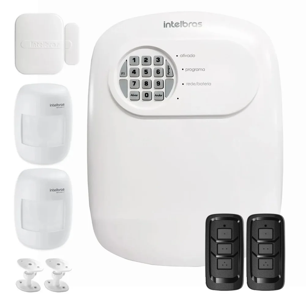 Kit Central De Alarme Anm 24 Net Intelbras + 1 Sensor Xas 4010 Smart + 2 Sensor Ivp 3000 Cf