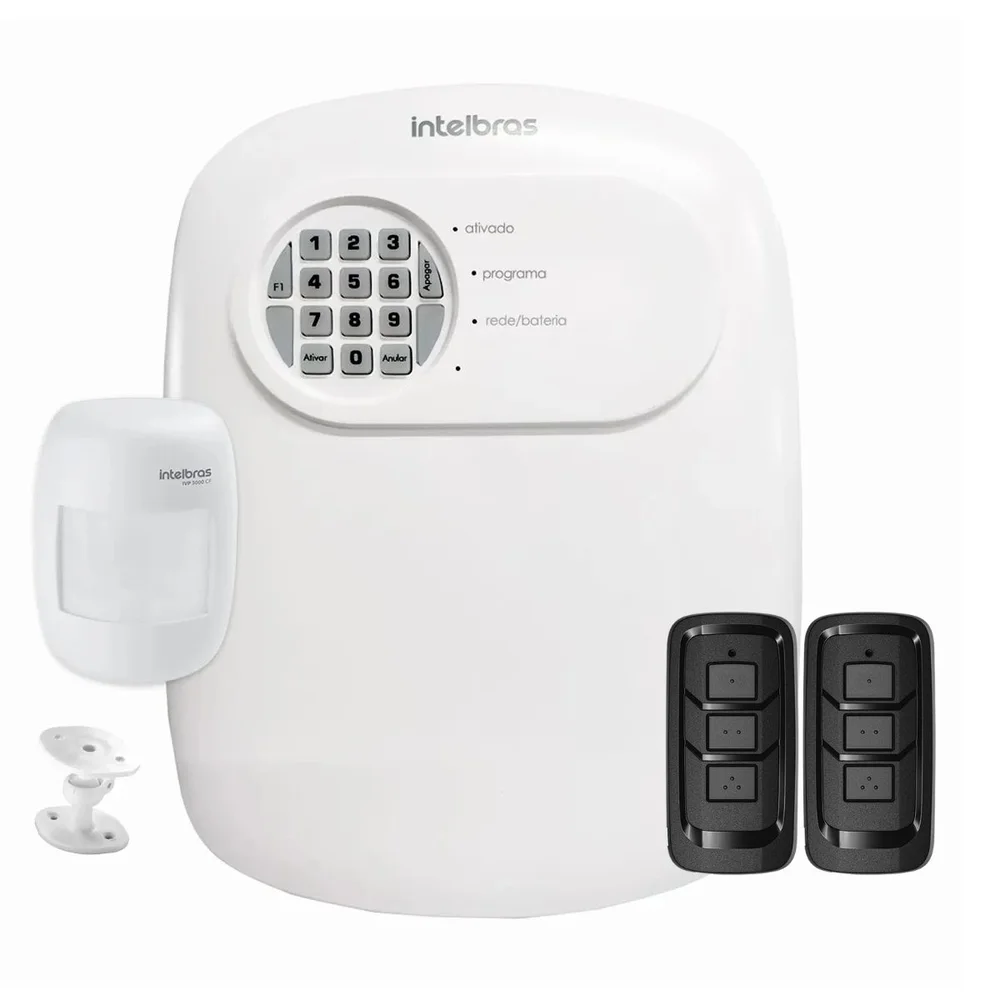 Kit Central De Alarme Anm 24 Net Intelbras + 1 Sensor Ivp 3000 Cf Alcance De 12mts